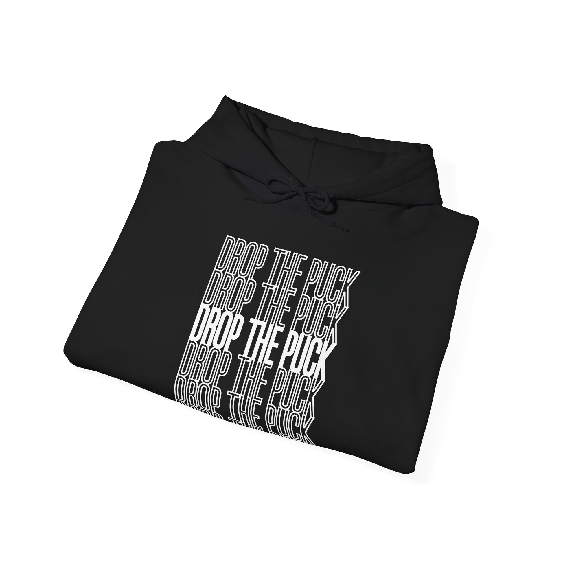 Black Folded - Hockey Drop - Hockey Hoodie - Drop The Puck Hockey Hockey Hoodie - Hockey Gifts - Gift For Hockey Players