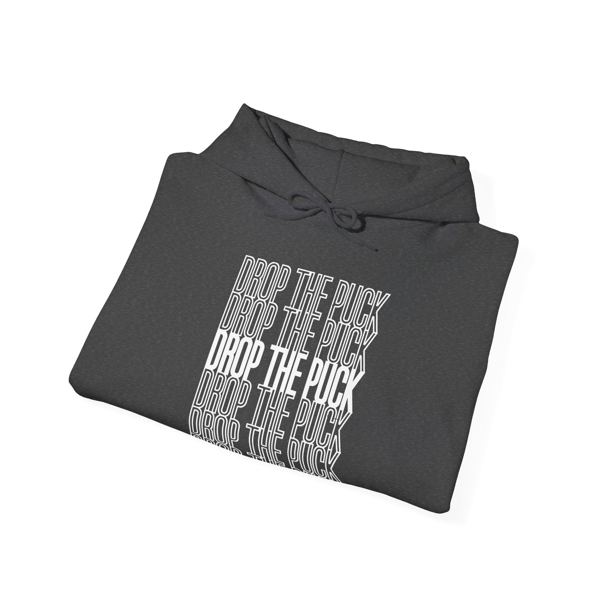 Dark Grey Folded - Hockey Drop - Hockey Hoodie - Drop The Puck Hockey Hockey Hoodie - Hockey Gifts - Gift For Hockey Players