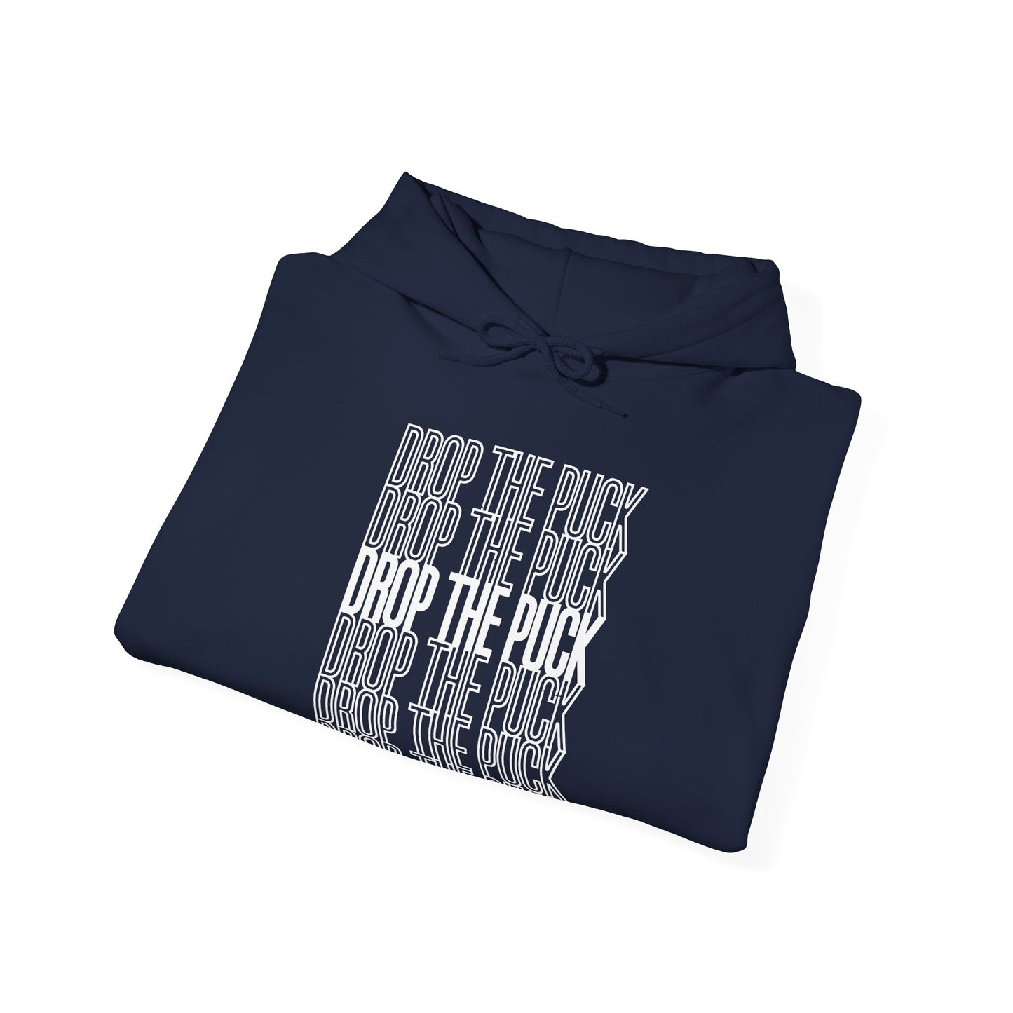 Navy Folded - Hockey Drop - Hockey Hoodie - Drop The Puck Hockey Hockey Hoodie - Hockey Gifts - Gift For Hockey Players