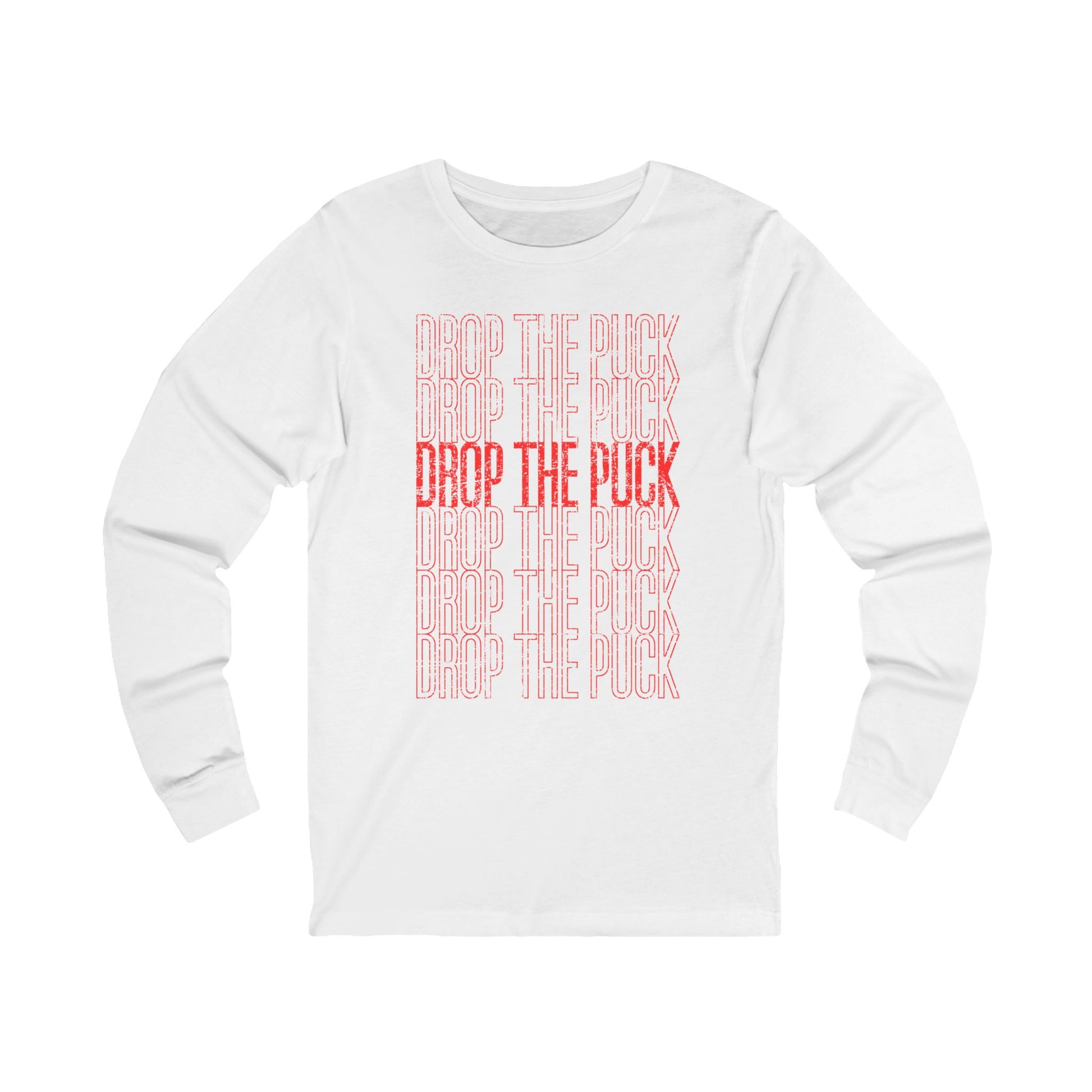 Main Front - Hockey Drop - Hockey Long Sleeve T-Shirt - Drop The Puck Hockey Long Sleeve Shirt - Hockey Gifts - Gift For Hockey Players