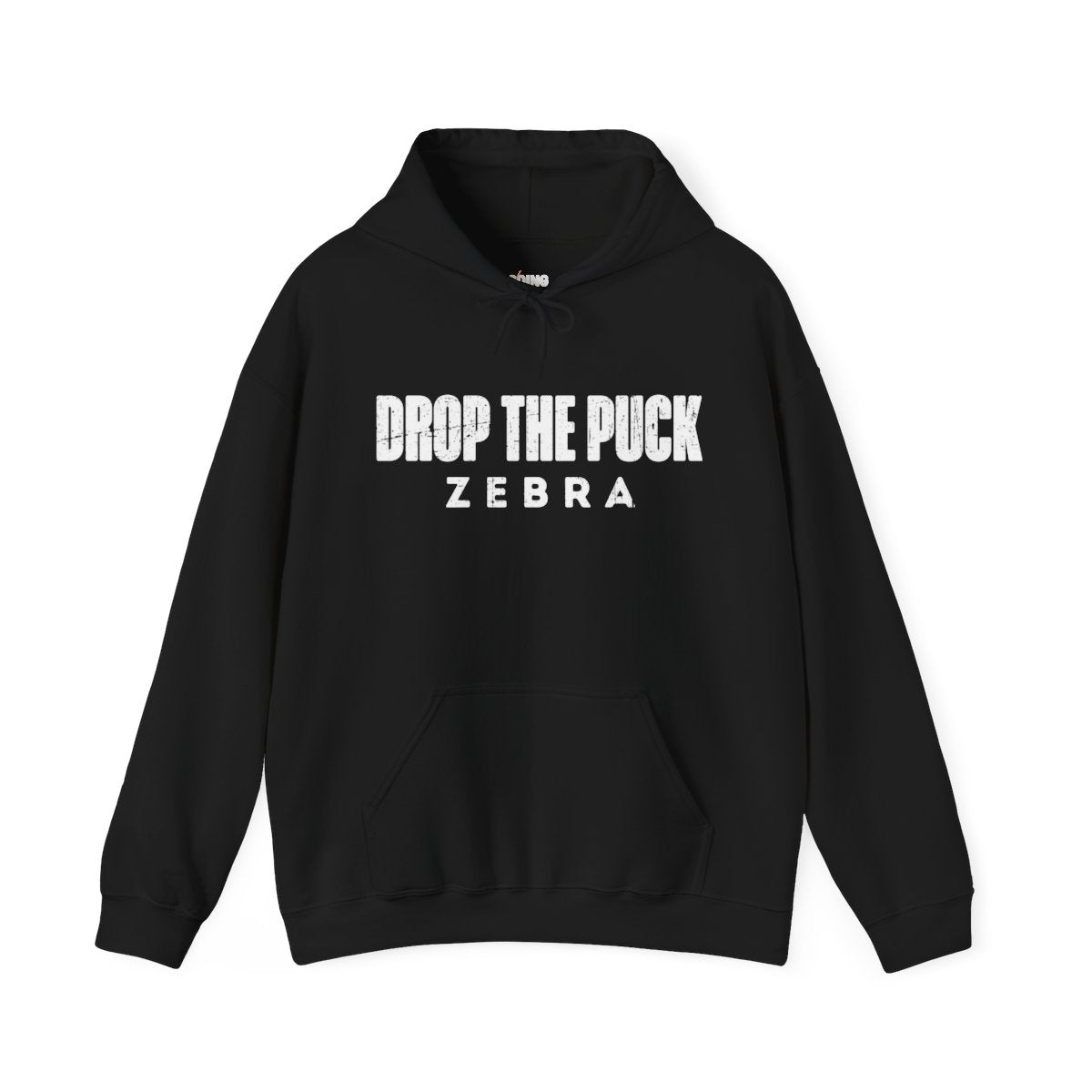 Funny Hockey Hoodie - Funny Hockey Gifts - Funny Gift For Hockey Players - Main Front - Hockey Zebra - Hockey Hoodie - Drop The Puck Zebra Hockey Hoodie - Hockey Gifts - Gift For Hockey Players