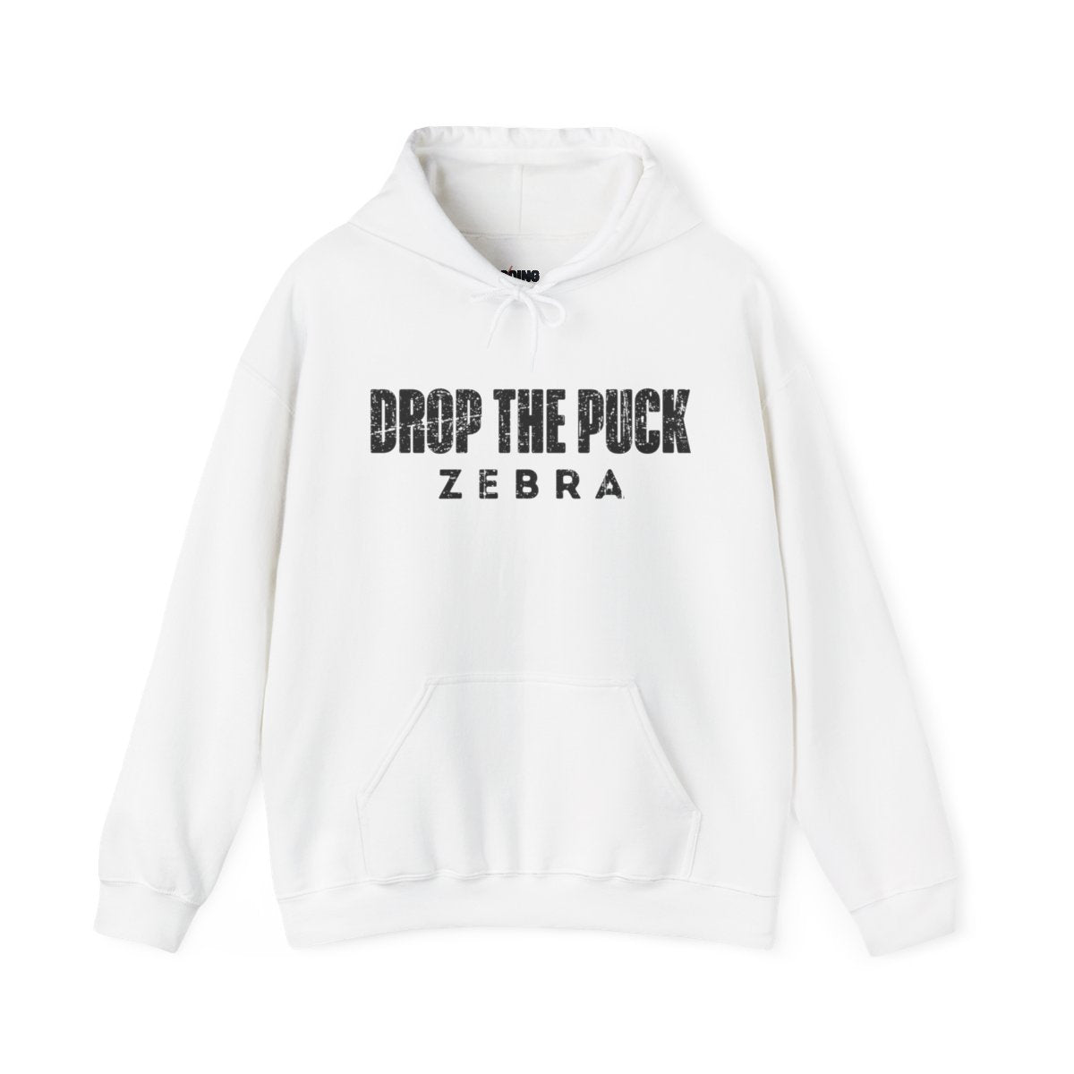Funny Hockey Hoodie - Funny Hockey Gifts - Funny Gift For Hockey Players - White Front - Hockey Zebra - Hockey Hoodie - Drop The Puck Zebra Hockey Hoodie - Hockey Gifts - Gift For Hockey Players