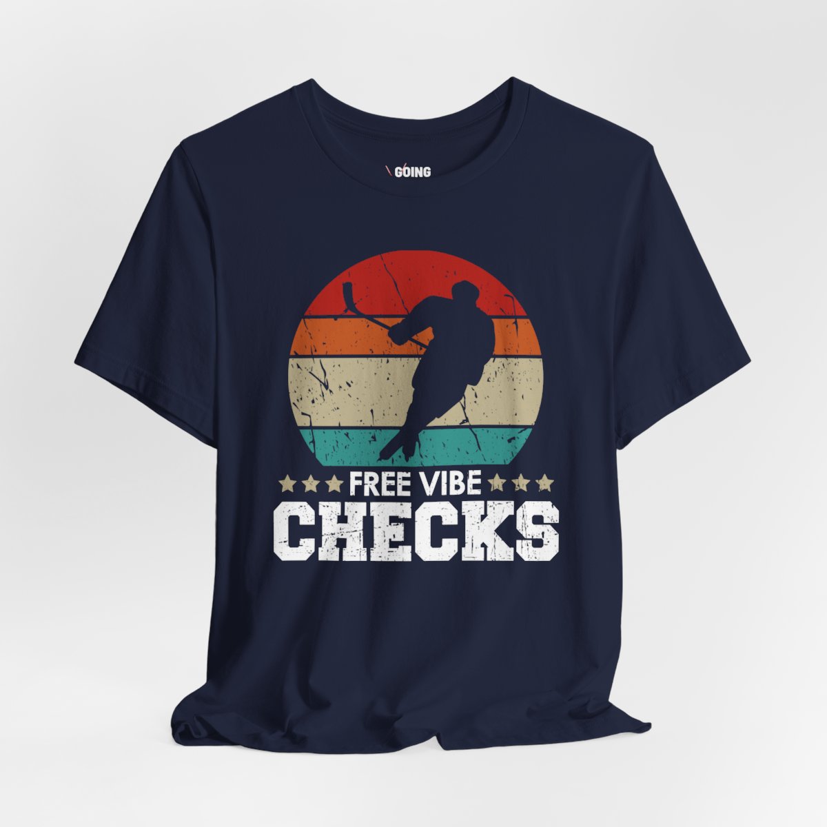 Navy Main - Hockey Vibe - Hockey T-Shirt - Free Vibe Checks Hockey Shirt - Hockey Gifts - Gift For Hockey Players