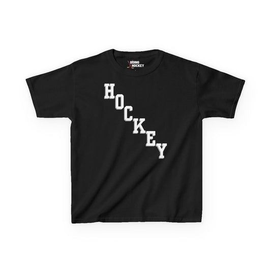 Black Front - Hockey Diagonal - Kids Hockey T-Shirt - Hockey Diagonal Kids Hockey Shirt - Hockey Gifts - Gift For Hockey Players