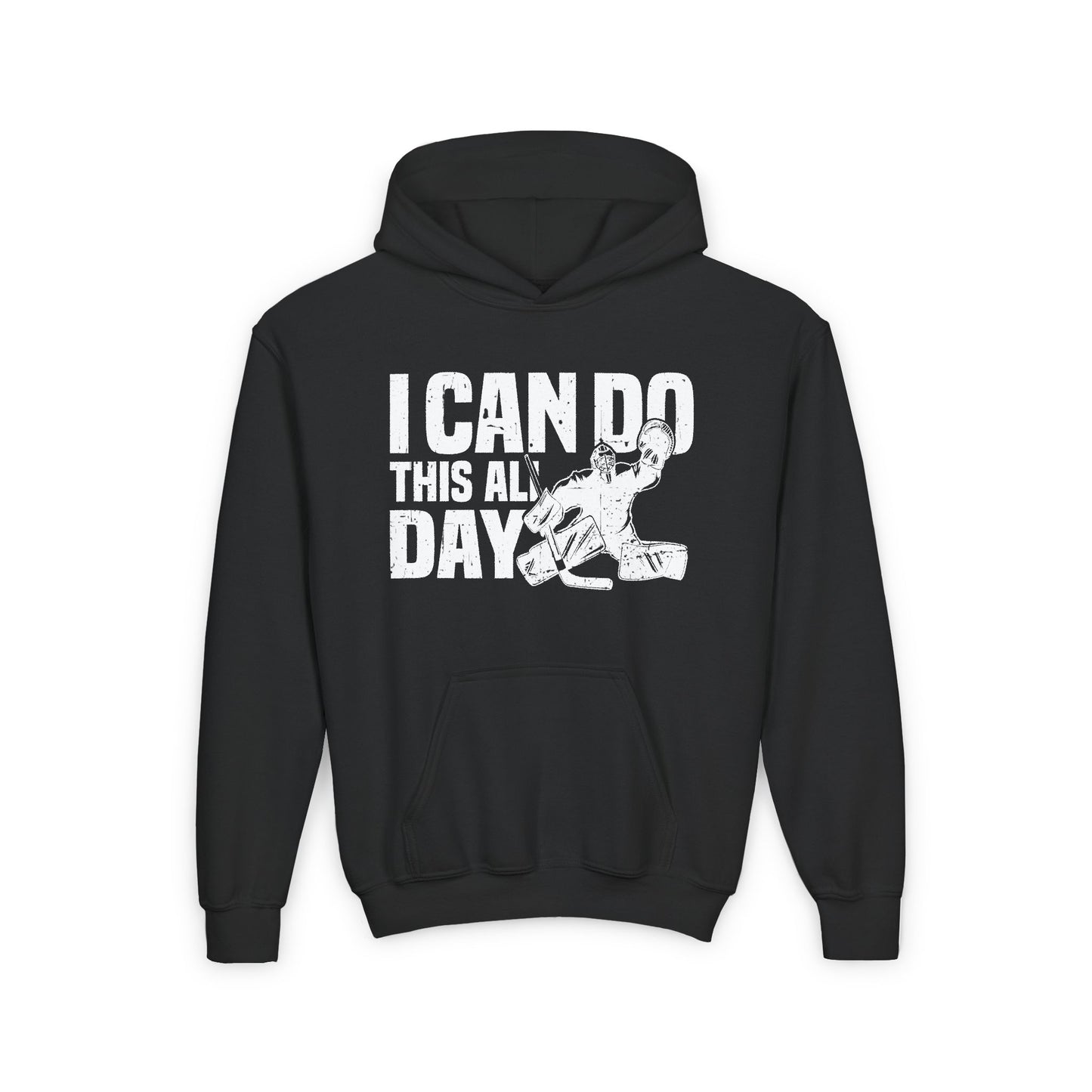 Main Front - All Day Hockey - Kids Hockey Hoodie - I Can Do This All Day Kids Hockey Hoodie - Hockey Gifts - Gift For Hockey Players