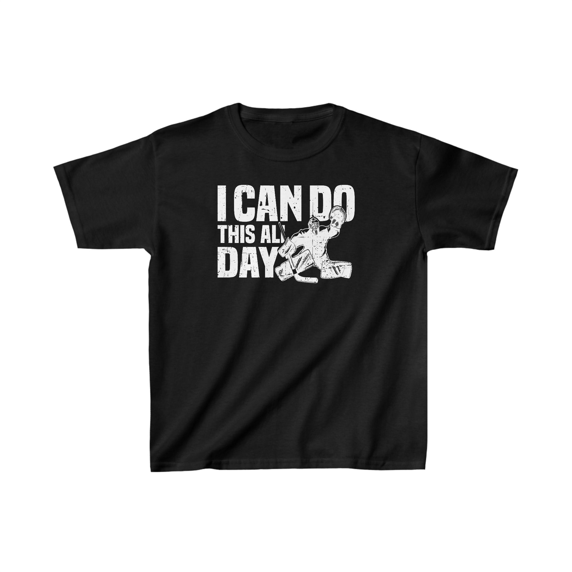 Black Front - All Day Hockey - Kids Hockey T-Shirt - I Can Do This All Day Kids Hockey Goalie Shirt - Hockey Gifts - Gift For Hockey Players