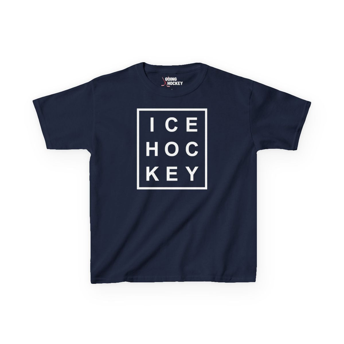 Navy Front - Ice Hockey Matrix - Kids Hockey T-Shirt - Ice Hoc Key Matrix Kids Hockey Shirt - Hockey Gifts - Gift For Hockey Players