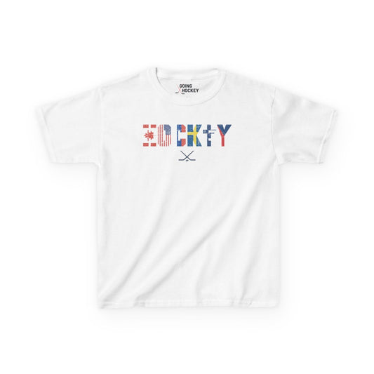 Main Front - Hockey Flags - Kids Hockey T-Shirt - International Hockey Flags Kids Hockey Shirt - Hockey Gifts - Gift For Hockey Players