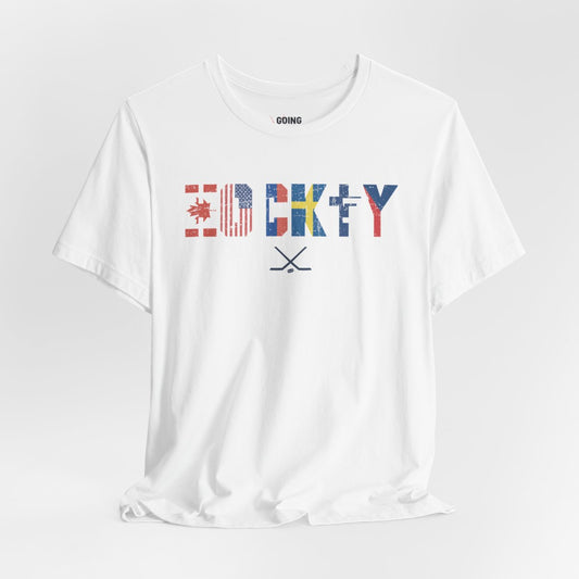 White Front - Hockey Flags - Hockey T-Shirt - International Hockey Flags Hockey Shirt - Hockey Gifts - Gift For Hockey Players