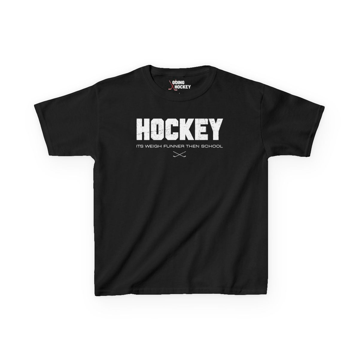 Funny Hockey Shirt - Funny Hockey Gifts - Funny Gift For Hockey Players - Black Front - School Is Important but Hockey Is Importanter - Hockey Than School - Kids Hockey T-Shirt - Its Weigh Funner Then School Kids Hockey Shirt - Hockey Gifts - Gift For Hockey Players