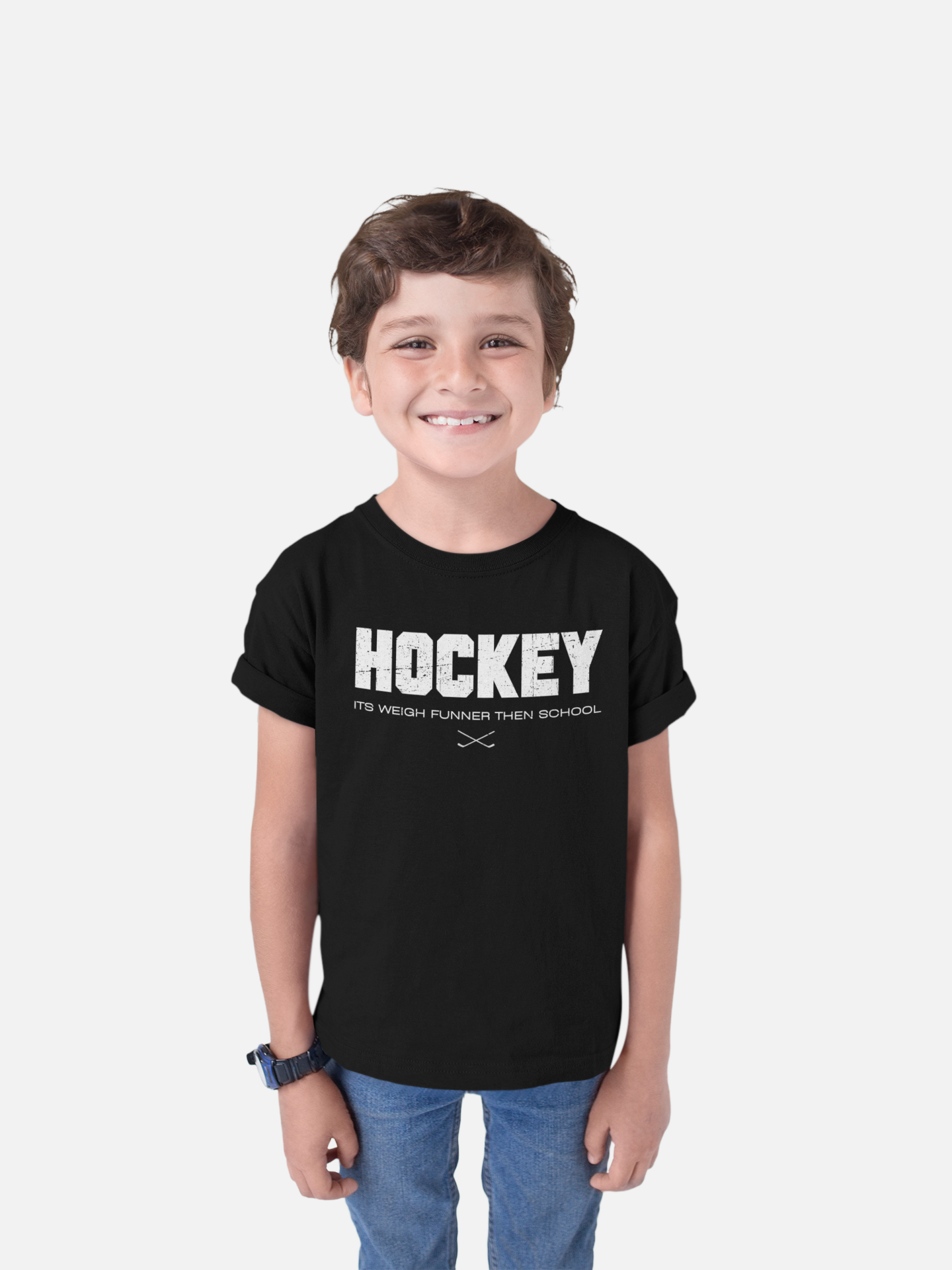 Funny Hockey Shirt - Funny Hockey Gifts - Funny Gift For Hockey Players - Mockup 1 - School Is Important but Hockey Is Importanter - Hockey Than School - Kids Hockey T-Shirt - Its Weigh Funner Then School Kids Hockey Shirt - Hockey Gifts - Gift For Hockey Players