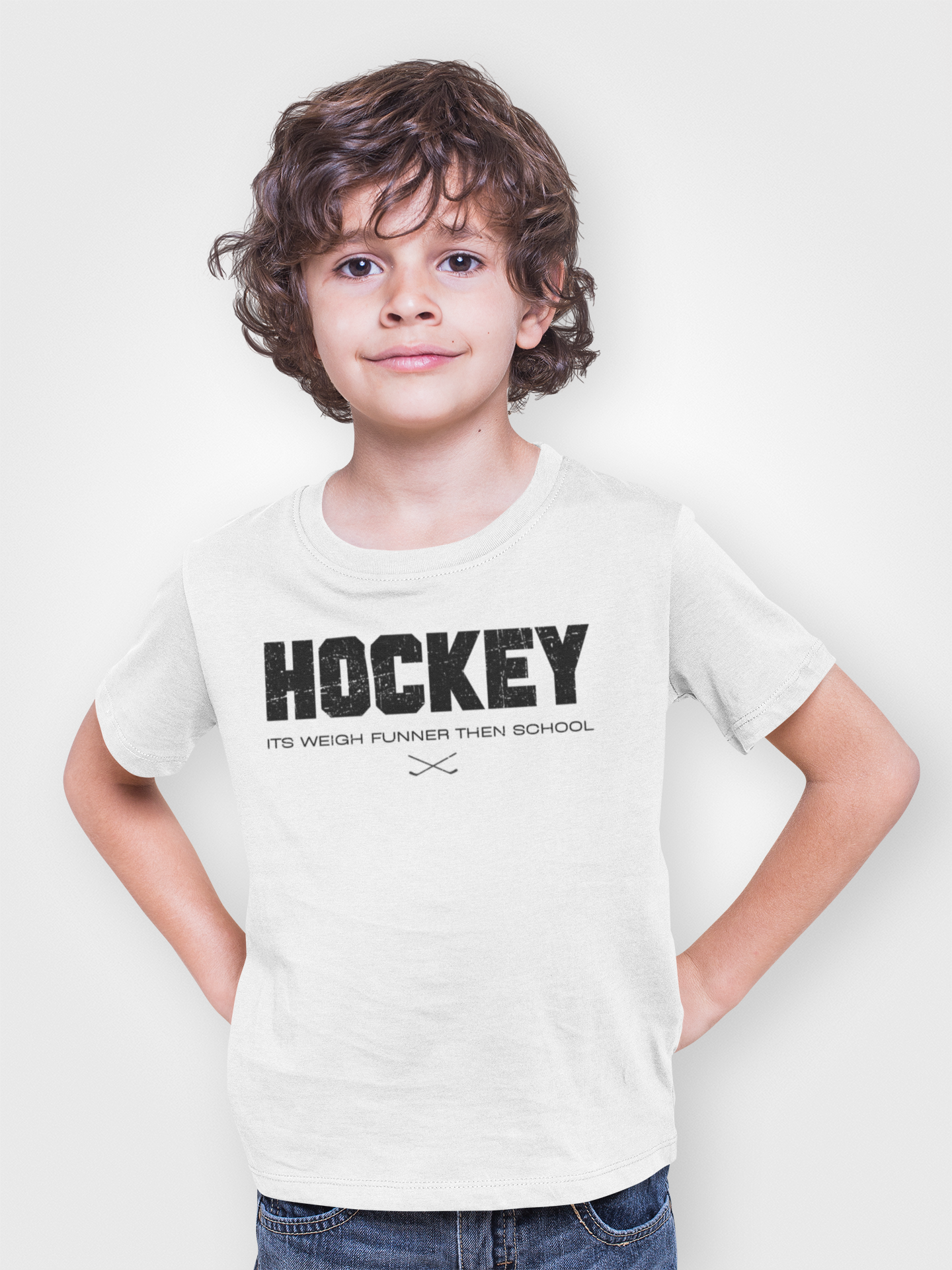 Funny Hockey Shirt - Funny Hockey Gifts - Funny Gift For Hockey Players - Mockup 2 - School Is Important but Hockey Is Importanter - Hockey Than School - Kids Hockey T-Shirt - Its Weigh Funner Then School Kids Hockey Shirt - Hockey Gifts - Gift For Hockey Players