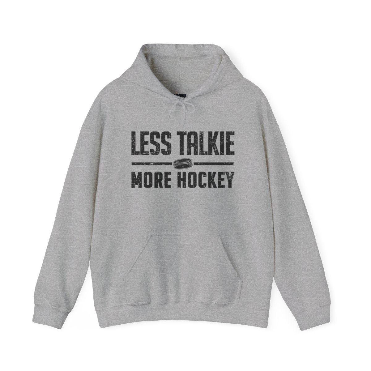 Funny Hockey Hoodie - Funny Hockey Gifts - Funny Gift For Hockey Players - Main Front - More Talkie - Hockey Hoodie - Less Talkie More Hockey Hockey Hoodie - Hockey Gifts - Gift For Hockey Players