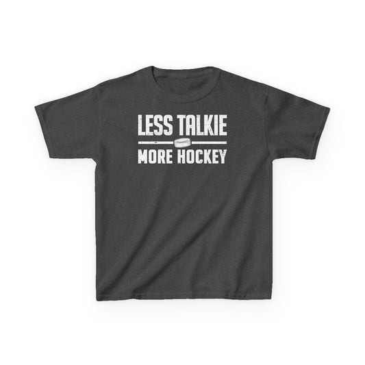 Main Front - More Hockey - Kids Hockey T-Shirt - Less Talkie More Hockey Kids Hockey Shirt - Hockey Gifts - Gift For Hockey Players