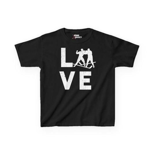 Main Front - Love - Kids Hockey T-Shirt - Love Kids Hockey Shirt - Hockey Gifts - Gift For Hockey Players