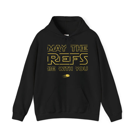 Funny Hockey Hoodie - Funny Hockey Gifts - Funny Gift For Hockey Players - Main Front - Hockey Refs - Hockey Hoodie - May The Refs Be With You Hockey Hoodie - Hockey Gifts - Gift For Hockey Players