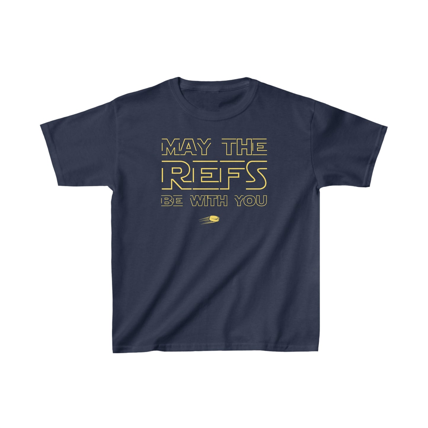 Navy Front - Hockey Refs - Kids Hockey T-Shirt - May The Refs Be With You Kids Hockey Shirt - Hockey Gifts - Gift For Hockey Players