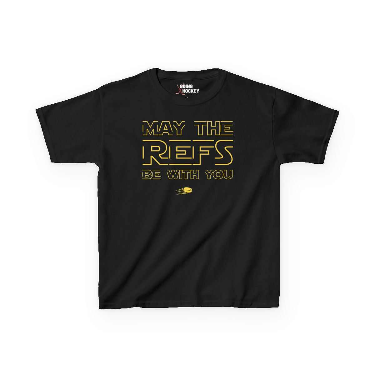 Funny Hockey Shirt - Funny Hockey Gifts - Funny Gift For Hockey Players - Main Front - Hockey Refs - Kids Hockey T-Shirt - May The Refs Be With You Kids Hockey Shirt - Hockey Gifts - Gift For Hockey Players