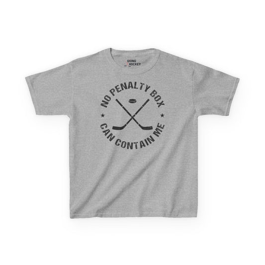 Funny Hockey Shirt - Funny Hockey Gifts - Funny Gift For Hockey Players - Main Front - Unrestrained Hockey - Kids Hockey T-Shirt - No Penalty Box Can Contain Me Kids Hockey Shirt - Hockey Gifts - Gift For Hockey Players
