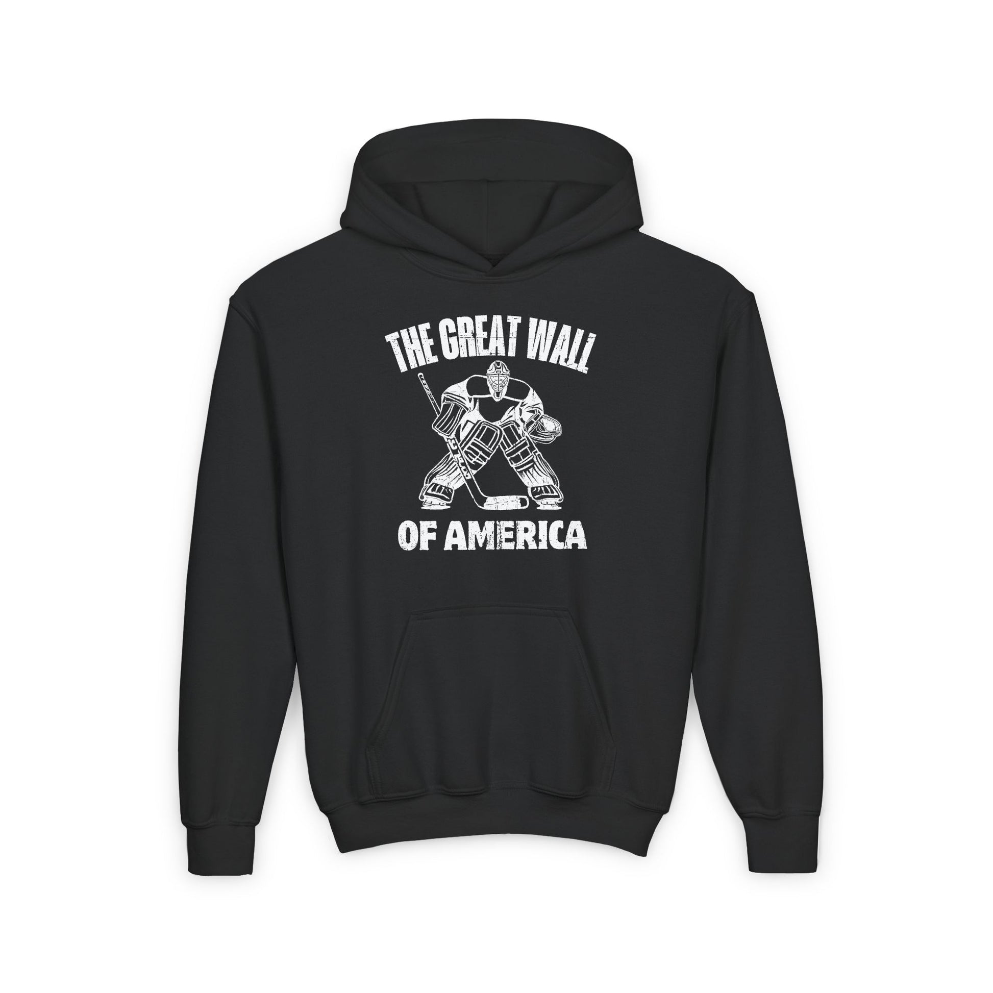 Main Front - Hockey Wall - Kids Hockey Hoodie - The Great Wall Of America Kids Hockey Hoodie - Hockey Gifts - Gift For Hockey Players