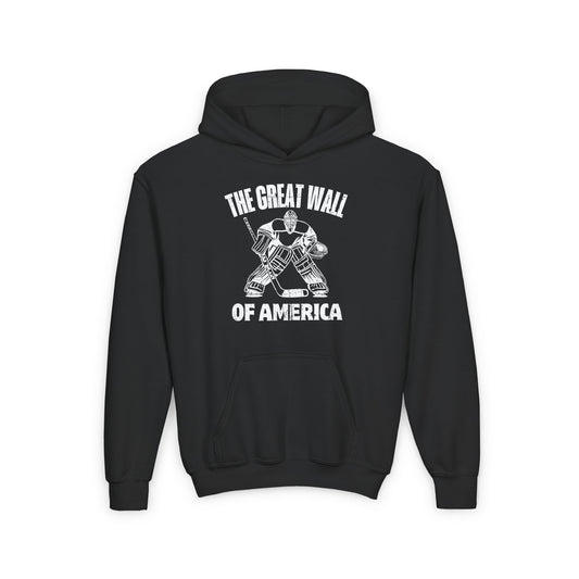 Main Front - Hockey Wall - Kids Hockey Hoodie - The Great Wall Of America Kids Hockey Hoodie - Hockey Gifts - Gift For Hockey Players