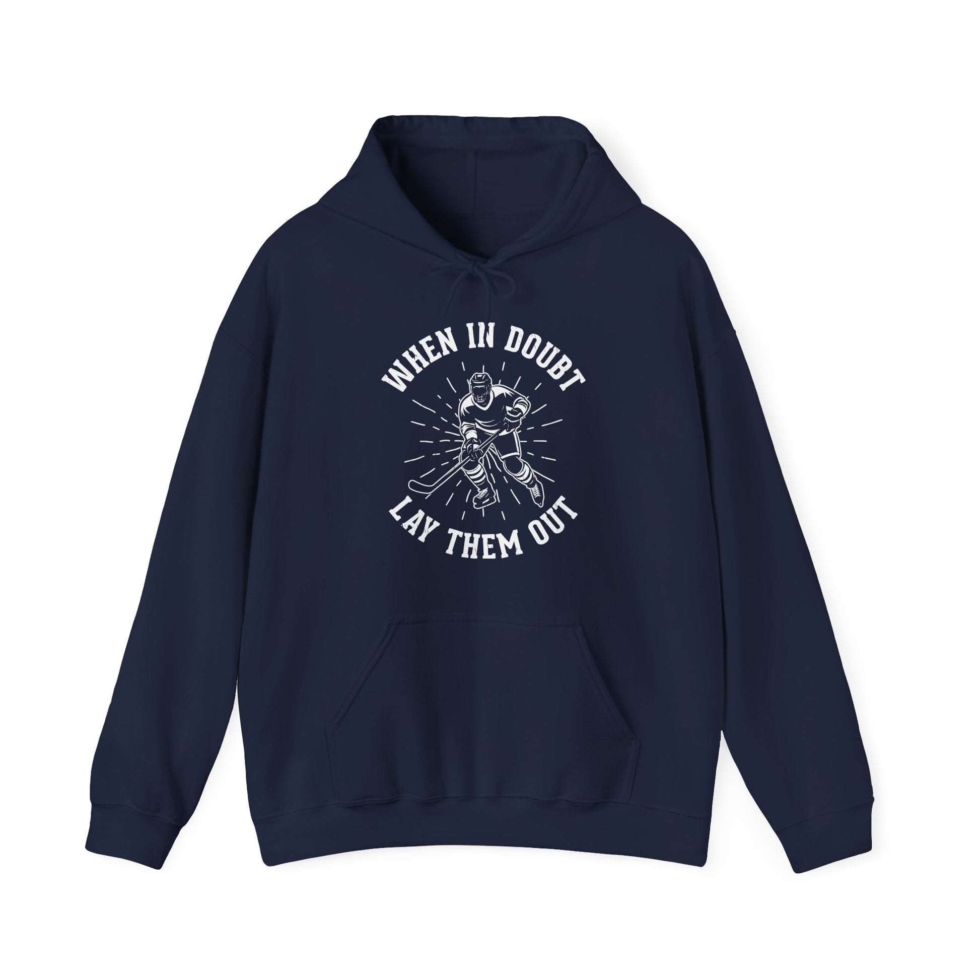 Navy Front - Hockey No Doubt - Hockey Hoodie - When In Doubt Let Them Out Hockey Hoodie - Hockey Gifts - Gift For Hockey Players