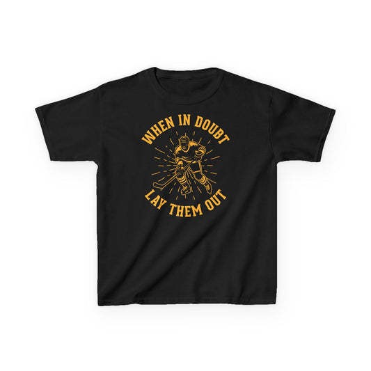 Main Front - Hockey No Doubt - Kids Hockey T-Shirt - When In Doubt Lay Them Out Kids Hockey Shirt - Hockey Gifts - Gift For Hockey Players